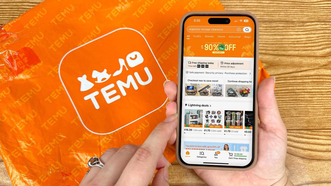Temu shopping