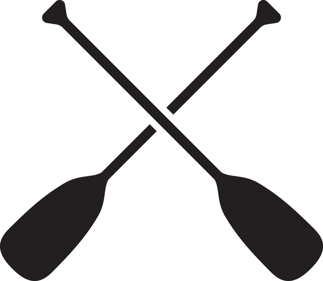 Rowing Oars Outline