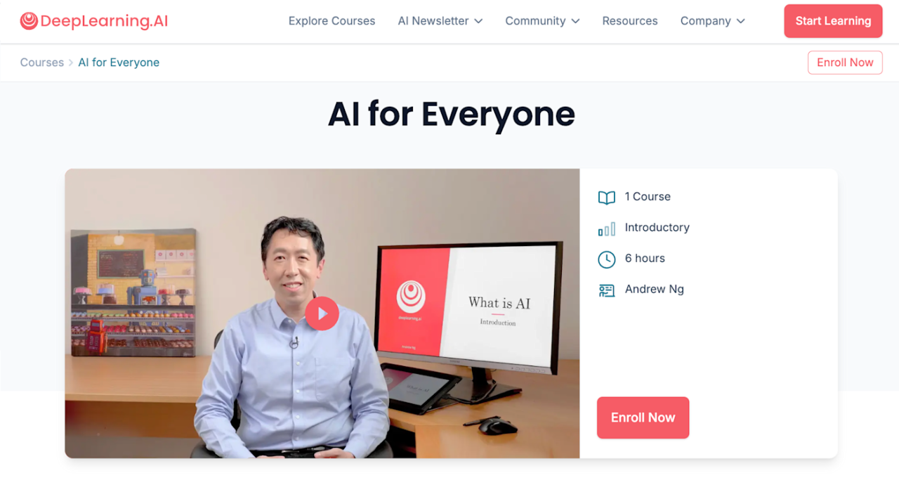 Learn ai online courses 2025